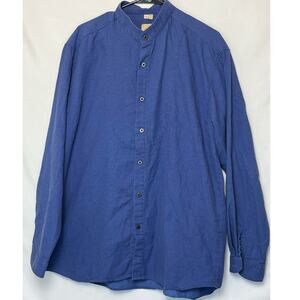 Wah Maker Men's Size Large Blue Long Sleeve Button Front Western Cowboy Shirt